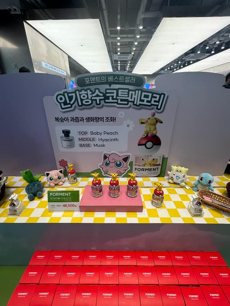 Olive Young pick character collaboration display inside Hongdae Town